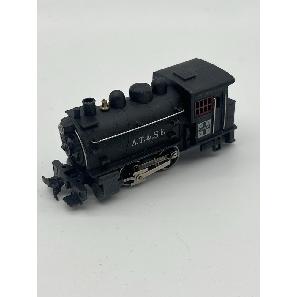 Vintage AT&SF Santa Fe 0-4-0 Steam Locomotive Engine Black Model‎ Train Rail